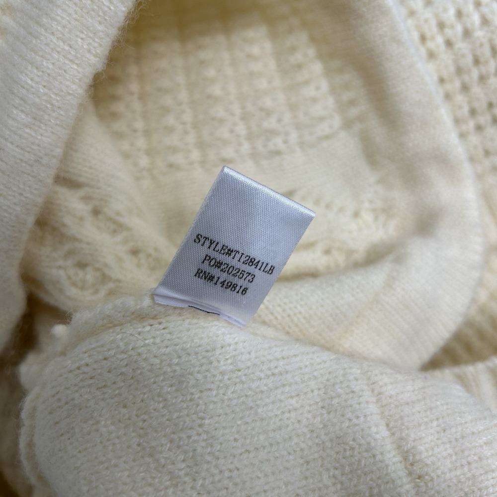 LBLC The Label Butter Cream Cropped Sweater Vest Drawstring Waist Size XS Preppy - Picture 8 of 9